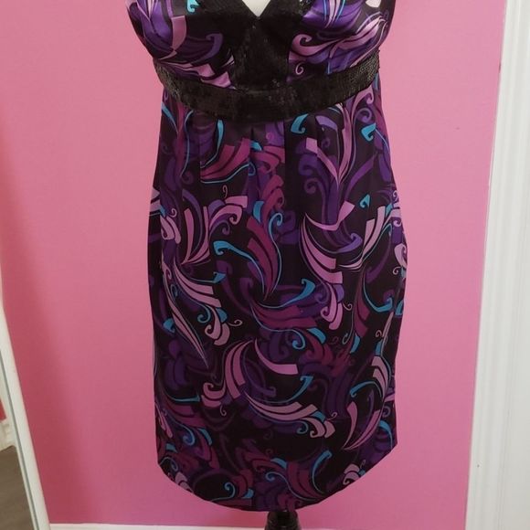 Guess 🖤💕💜Sequin Trim Light Dress Size 7 - Picture 3 of 11